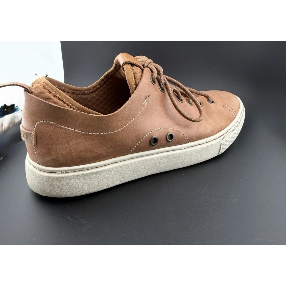Mens Polo Ralph Lauren Dunovin Tan Leather Sneakers Size 9D Excellent